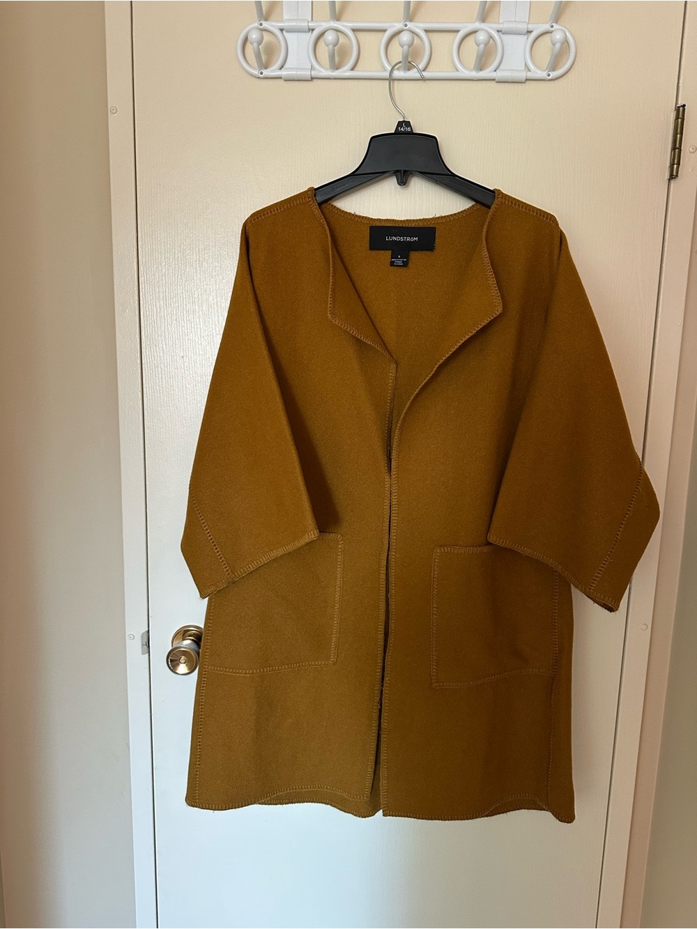❤️ Lundstrom Wool Cozy Open-Front Coatigan in Mustard